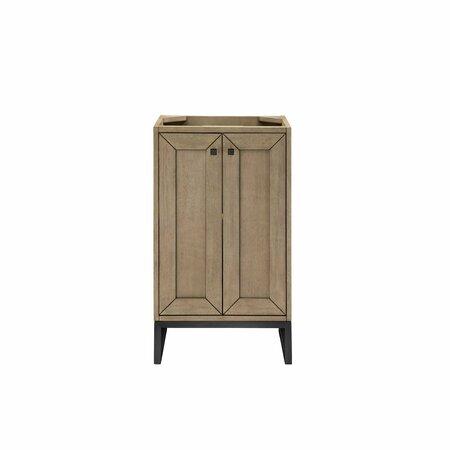 JAMES MARTIN VANITIES Chianti 20in Single Vanity Cabinet, Whitewashed Walnut, Matte Black E303-V20-WW-MBK